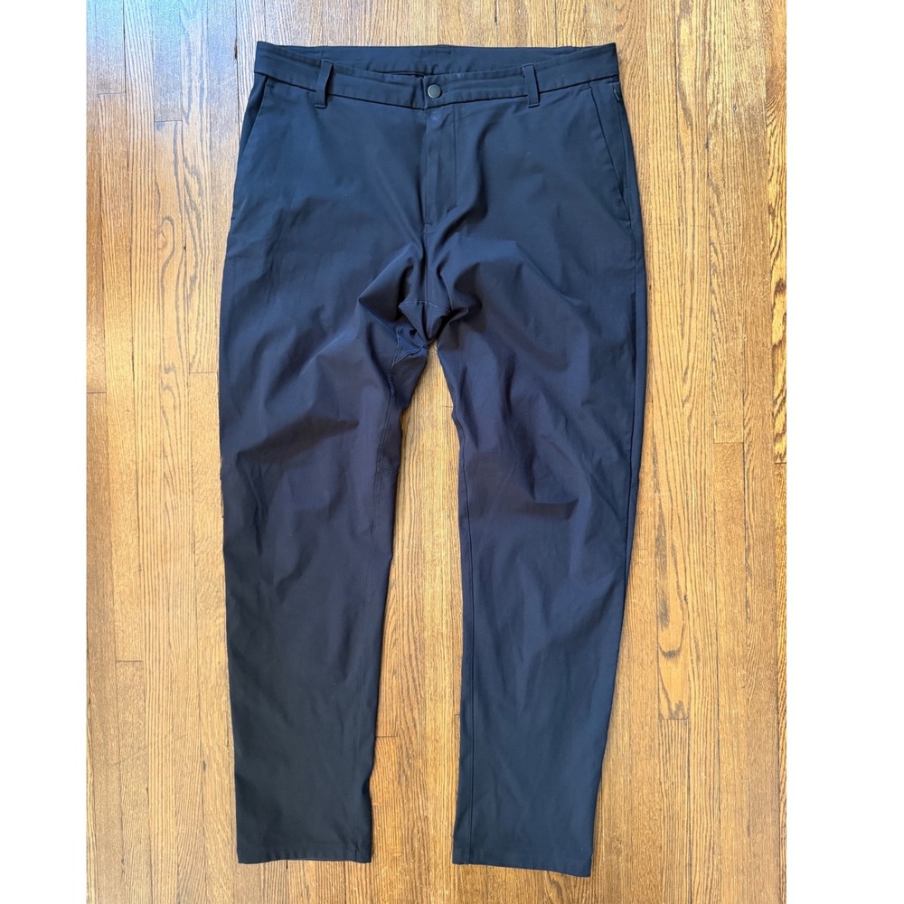 Lululemon Commission Pant Slim Black Warpstreme ABC Trousers Mens 36x32